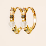 MUJA JUMA Ohrringe CREOLE TURMALIN, in Gold