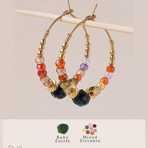 MUJA JUMA Ohrringe CREOLEMIXED ZIRCONIA, in Gold