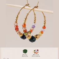 MUJA JUMA Ohrringe CREOLEMIXED ZIRCONIA, in Gold