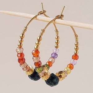 MUJA JUMA Ohrringe CREOLEMIXED ZIRCONIA, in Gold