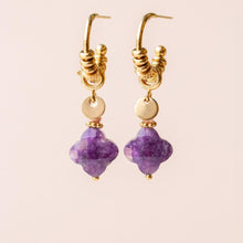 Lade das Bild in den Galerie-Viewer, MUJA JUMA Ohrringe CREOLE Amethyst, in Gold
