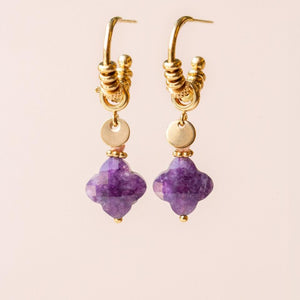 MUJA JUMA Ohrringe CREOLE Amethyst, in Gold