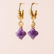 MUJA JUMA Ohrringe CREOLE Amethyst, in Gold