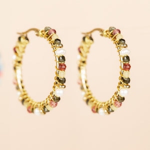 MUJA JUMA Ohrringe CREOLE Yellow Opal, in Gold