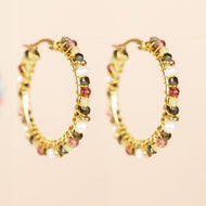 MUJA JUMA Ohrringe CREOLE Yellow Opal, in Gold