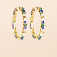 MUJA JUMA Ohrringe CREOLE Lapis Lasuli, in Gold