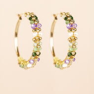 MUJA JUMA Ohrringe CREOLE, Amethyst, in Gold