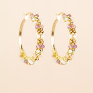 MUJA JUMA Ohrringe CREOLE, Amethyst, in Gold
