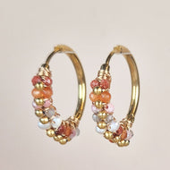 MUJA JUMA Ohrringe CREOLE Sandstein, in Gold