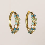 MUJA JUMA Ohrringe CREOLE Aquamarin, in Gold