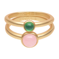 SENCE Copenhagen Ring-Set Stone duet, Gr. 8, in Gold