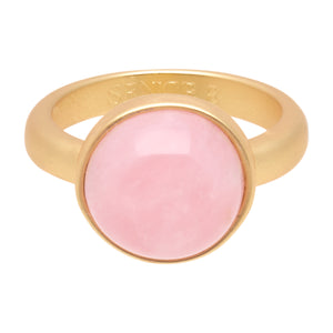 SENCE Copenhagen Ring LOLO, Rosenquarz, Gr. 8, in Gold