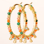 MUJA JUMA Ohrringe CREOLE Red Agate, in Gold