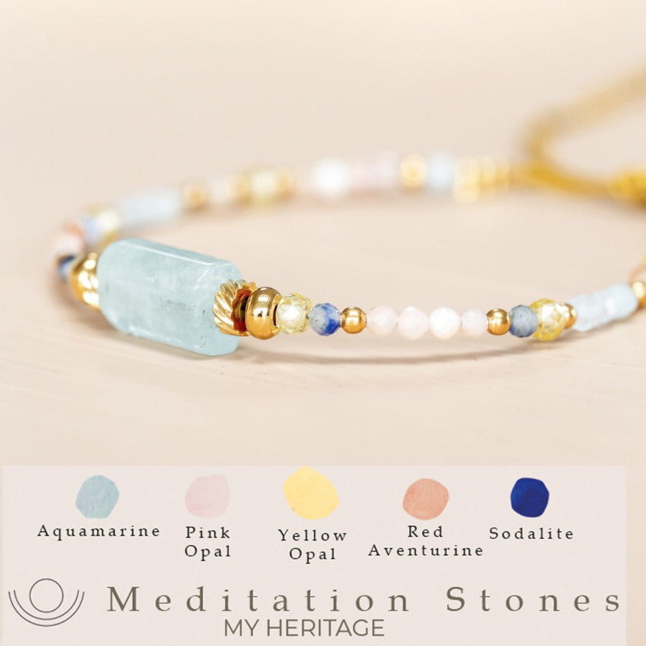 MUJA JUMA Armband Aquamarin, in Gold