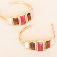 MUJA JUMA Ohrringe, Creolen AROA HOOPS, Pink, in Gold