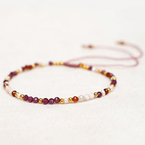 MUJA JUMA Armband GARNET MIX, in Gold