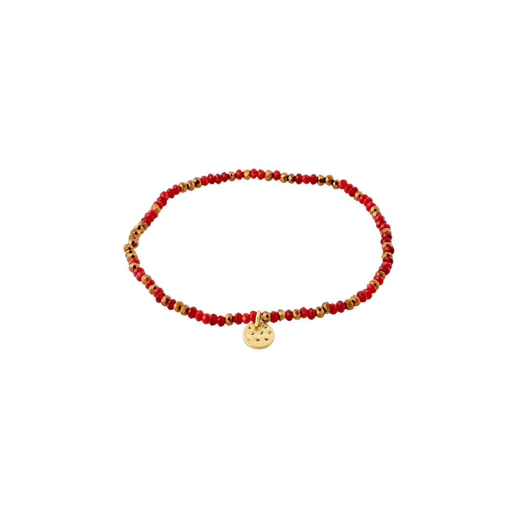PILGRIM Armband & Ring INDIE, rot, in Gold