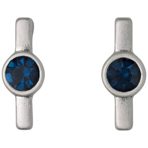 PILGRIM Ohrstecker MOMENTS, Silber plattiert, Kristall, Blau