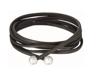 Sence Copenhagen Lederband BASIC - Silber - Schwarz