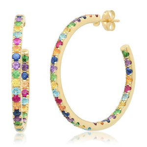 GLAM & GLORY Ohrringe Creolen Lilly Hoop Rainbow, in Gold