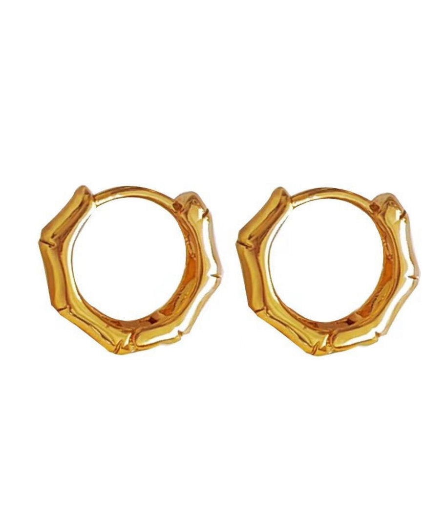 GLAM & GLORY Ohrringe Creolen TINY Bamboo Hoop, in Gold