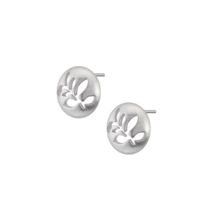 SENCE Copenhagen Ohrstecker THE DISC Leaf, in Silber
