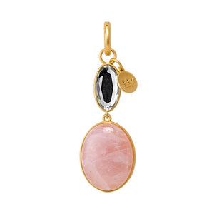 SENCE Copenhagen Anhänger Charm ESSENTIALS, Rosenquarz, in Gold