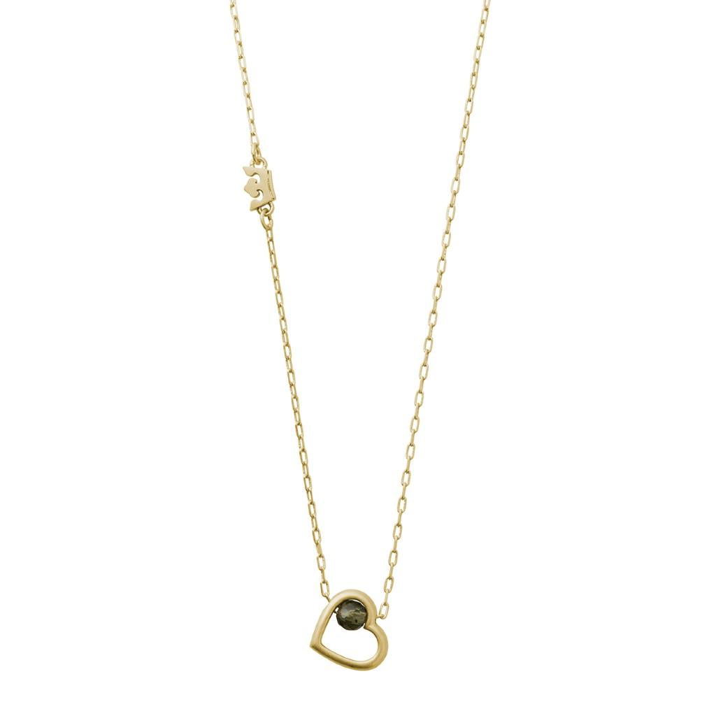 Sence Copenhagen Kette LOVE, Glas, Grün in Gold